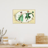 Poster Irish Couple Dancing Vintage St Patrick's Day (Cuisine)