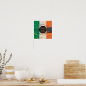 Poster Irish Flag on Old Acoustic Guitar (Cuisine)