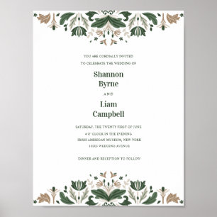 Poster Irish Folk Art Shamrock Celtic Wedding PROVA