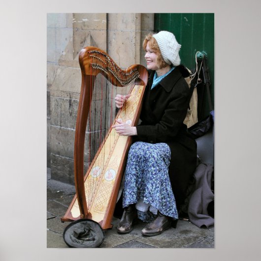 Poster Irish Harpist (Devant)