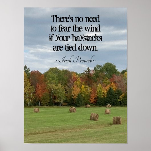 Poster Irish Proverb Pas besoin de craindre le vent Pouf (Devant)