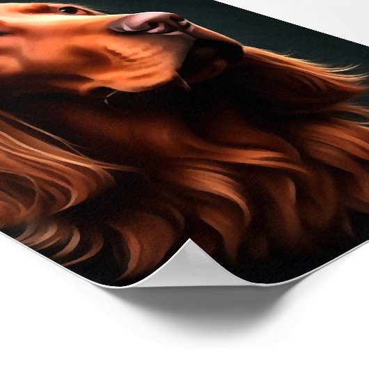 Poster Irish Setter Fine Art Portrait pour animaux (Coin)
