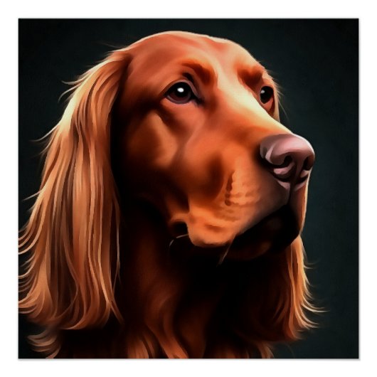 Poster Irish Setter Fine Art Portrait pour animaux (Devant)