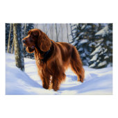 Poster Irish Setter Let It Neige Christmas (Devant)