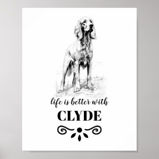 Poster Irish Setter Life est meilleur avec Custom Dog Nam