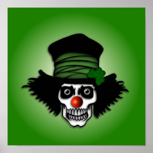 Poster Irish Skeleton Clown Green (Devant)