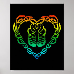 Poster Irish Step Dancing Celtic Knot Heart T Shirt Don