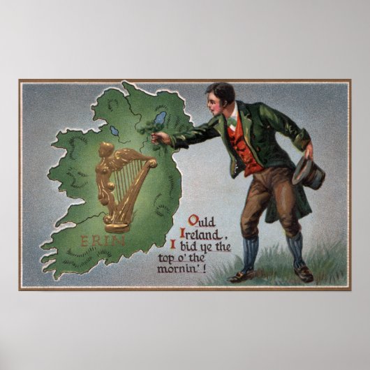 Poster Irishman propose des Shamrocks à l'Irlande (Devant)