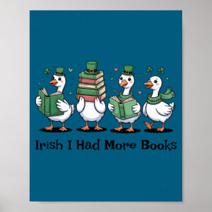 Poster Irlandais avait plus de livres drôle st patrick's