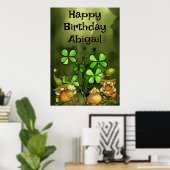 Poster Irlandais Leprechaun Gnomes et Clovers Joyeux anni (Bureau à domicile)