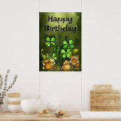 Poster Irlandais Leprechaun Gnomes et Clovers Joyeux anni (Cuisine)