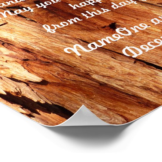 Poster Irlandais Mariage Bénédiction Bois ancien Customis (Coin)