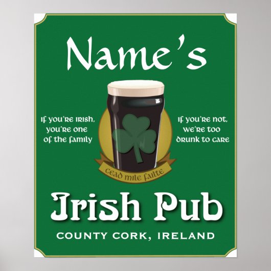 Poster irlandais Pub (Devant)