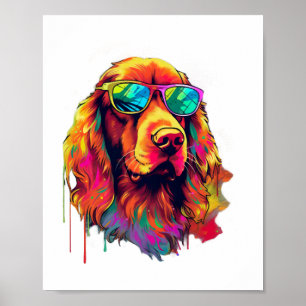 Poster Irlandais Red Setter Chig se reproduit pour un Irl