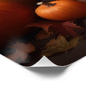 Poster Irlandais Red Setter Chiot Automne Citrouille de p (Coin)