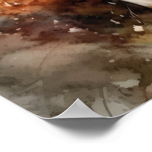 Poster Irlandais Rouge et blanc Setter Chien Art Imprimer (Coin)