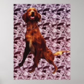 Poster irlandais Setter avec Lavendar Flower Motif (Devant)