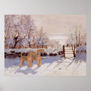 Poster Irlandais Terriers en hiver