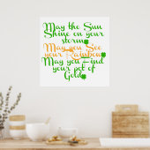 Poster Irlandais vert et orange avec la bénédiction des s (Cuisine)