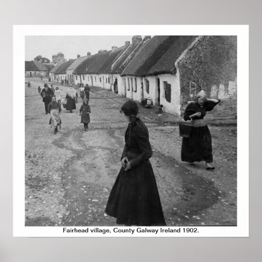 Poster Irlande 1902, Fairhead Village, Comté de Galway (Devant)