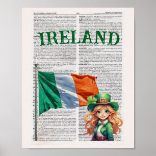 Poster IRLANDE — Art de la page du dictionnaire