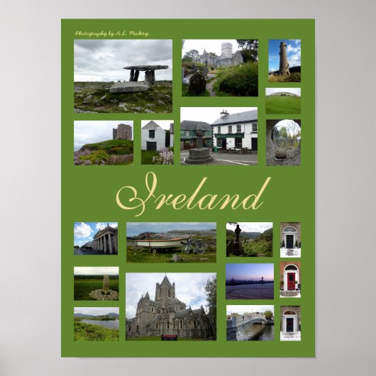 Poster Irlande Collage (Portrait) (Devant)