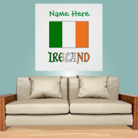 Irlande et Drapeau Irlandais avec Personnalisation