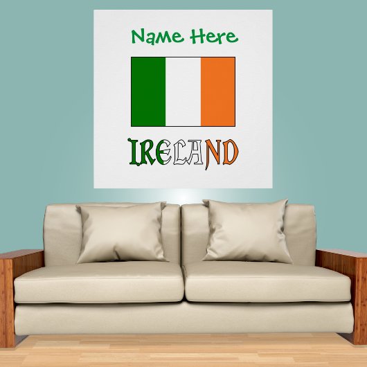Poster Irlande et drapeau irlandais avec personnalisation