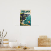 Poster Irlande Falaises de Moher Illustration Art de voya (Cuisine)