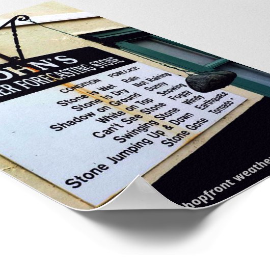 Poster Irlande, front de mer, pierre de prévision météoro (Coin)