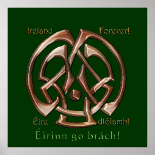 Poster IRLANDE JAMAIS Celtic Knot Empreinte murale
