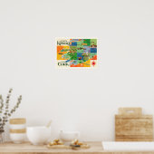 Poster Irlande : Kerry & Cork Map Print (Cuisine)