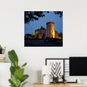 Poster Irlande, le château de Dromoland éclairé à la tomb (Bureau à domicile)