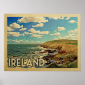 Poster Irlande Ocean Cliffs Vintage voyage (Devant)