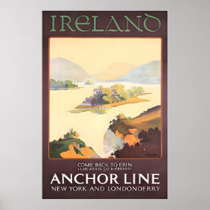 Poster Irlande Peinture Décor Irlandais Art d'Affiche de