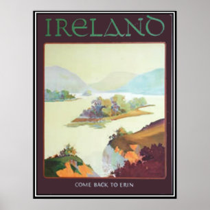 Poster Irlande, Reviens en Erin Imprimer