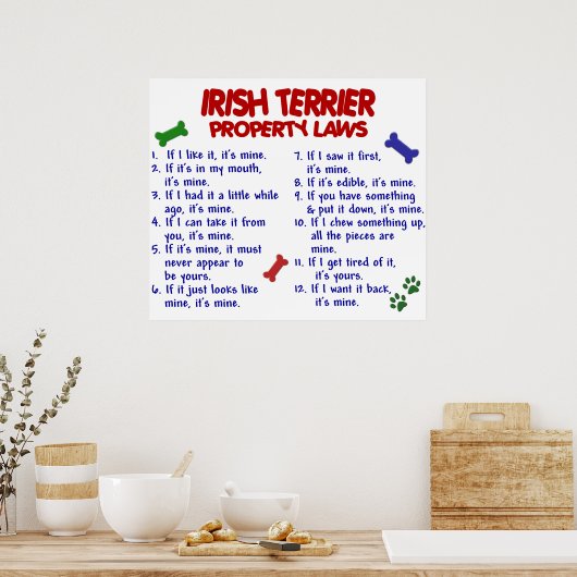 POSTER IRLANDE TERRIER PL2 (Cuisine)
