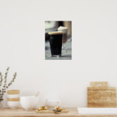 Poster Irlande. Verre de stout. (Cuisine)