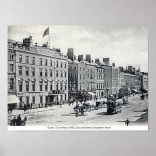 Poster Irlande vintage, rue Sackville 1905 Dublin