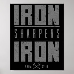 Poster Iron Sharpens Fer Christian Hommes Bible Écriture