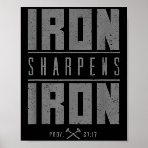 Poster Iron Sharpens Fer Christian Hommes Bible Écriture 