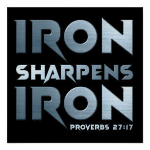 Poster Iron Sharpens Fer - Christian Men & Women Proverbe
