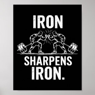 Poster Iron Sharpens Fer - Gym Art Poids Design