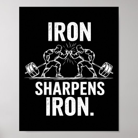 Poster Iron Sharpens Fer - Gym Art Poids Design (Devant)