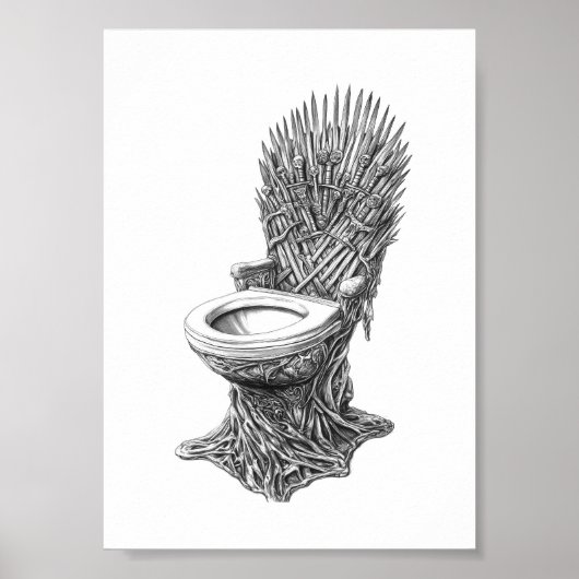 Poster Iron Throne Toilet – Funny Game of Thrones (Devant)