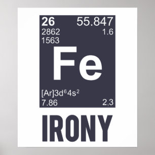 Poster Ironic Chemical Element FE Irony