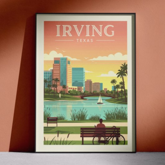Poster Irving Texas vintage