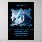 Poster Isa 40:31 Ours Grizzly dans l'océan. (Devant)