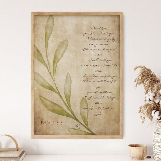 Poster Isaac 43:1-3 Verset de la Bible Imprimable pour dé