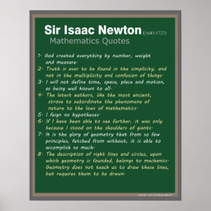 Poster Isaac Newton cite l'affiche
